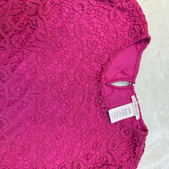 Fuchsia Lace Dressy Church Top by Philosophy - XXL - Picture 2 of 7